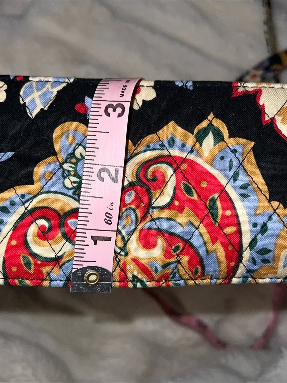 Vera Bradley Black Floral Paisley Quilted Crossbody